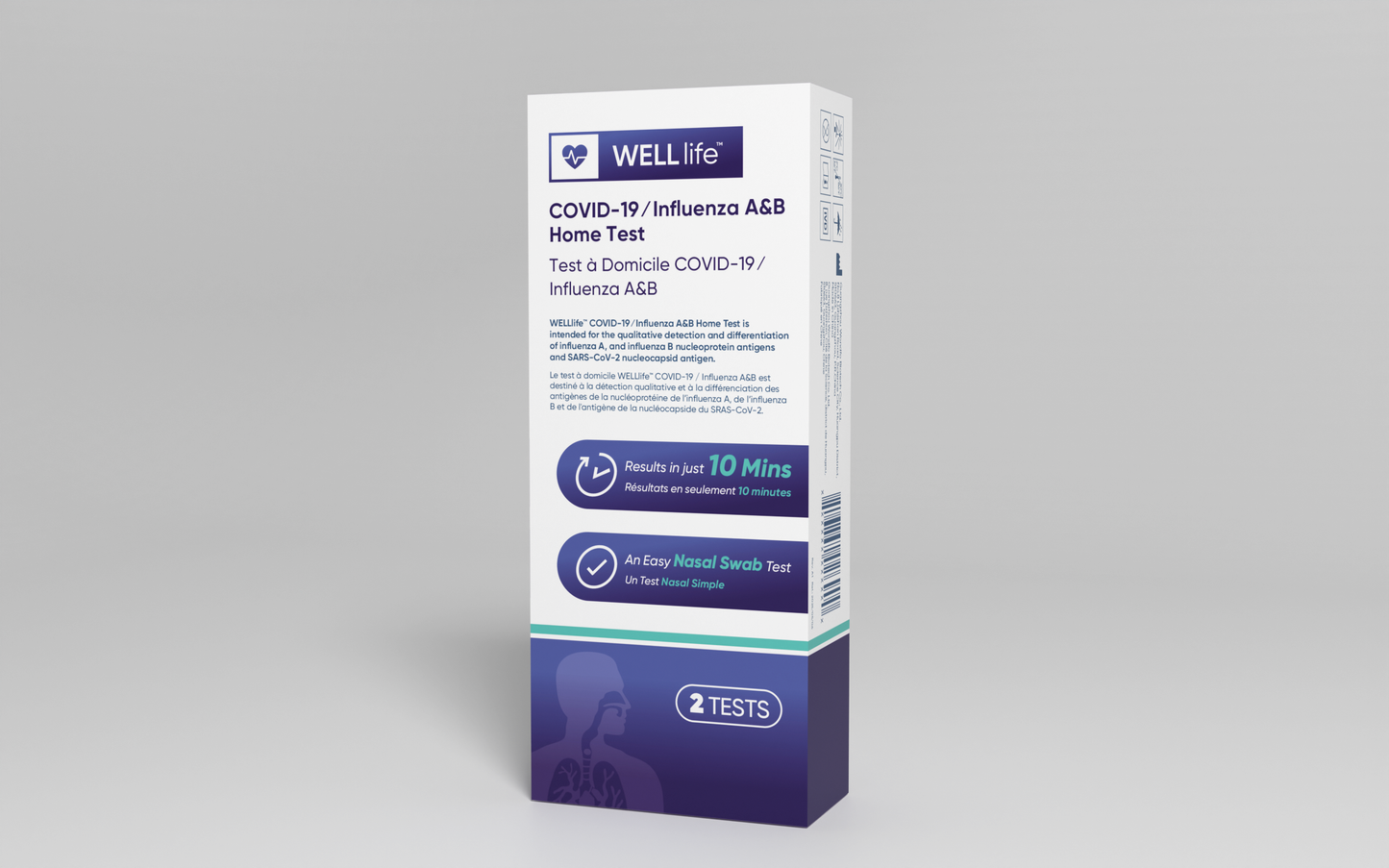 WELLlife Covid-19/Flu A&B Home Test,Health Canada Approved