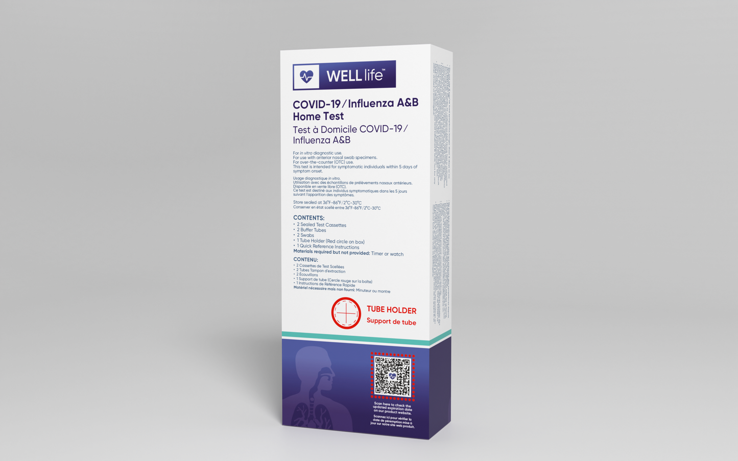WELLlife Covid-19/Flu A&B Home Test,Health Canada Approved