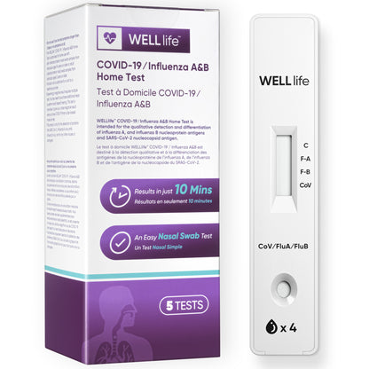 WELLlife Covid-19/Flu A&B Home Test,Health Canada Approved